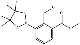 2-(溴甲基)-3-(4,4,5,5-四甲基-1,3,2-二氧硼杂环戊烷-2-基)苯甲酸甲酯, 1333222-42-6, 结构式