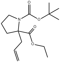 1-叔丁基 2-乙基 2-烯丙基吡咯烷-1,2-二羧酸酯, 1333319-68-8, 结构式