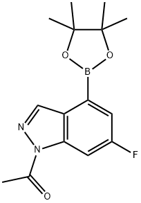 1-(6-fluoro-4-(4,4,5,5-tetramethyl-1,3,2-dioxaborolan-2-yl)-1H-indazol-1-yl)ethanone Structure