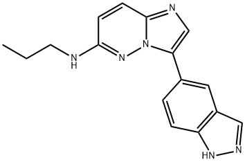 3-(1H-吲唑-5-基)-N-丙基咪唑并[1,2-B]哒嗪-6-胺, 1333377-65-3, 结构式