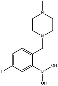 (5-氟-2-((4-甲基哌嗪-1-基)甲基)苯基)硼酸,1333387-98-6,结构式