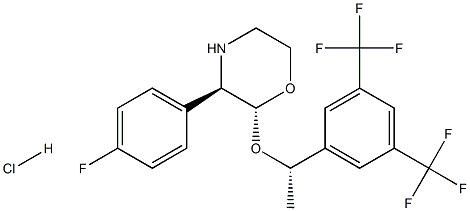 (2R,3R)-2-[(1S)-1-[3,5-双(三氟甲基)苯基]乙氧基]-3-(4-氟苯基)吗啉盐酸盐, 1333998-21-2, 结构式