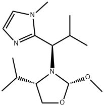 (2R,4S)-3-[(R)-(i-propyl)(1-Methyl-1H-iMidazol-2-yl)Methyl]-4-(i-propyl)-2-Methoxyoxazolidine, 99% Struktur