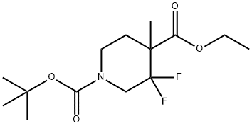 1,3-二氟-4-甲基哌啶-1,4-二羧酸1-叔丁酯 结构式