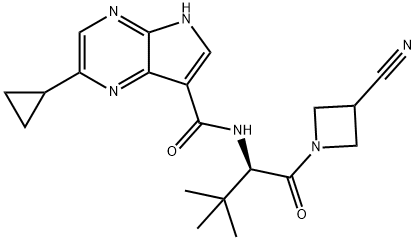 5H-Pyrrolo[2,3-b]pyrazine-7-carboxaMide, N-[(1R)-1-
[(3-cyano-1-azetidinyl)carbonyl]-2,2-diMethylpropyl]-2-cyclopropyl- Struktur
