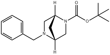 (1R,4R)-5-ベンジル-2,5-ジアザビシクロ[2.2.1]ヘプタン-2-カルボン酸TERT-ブチル 化学構造式