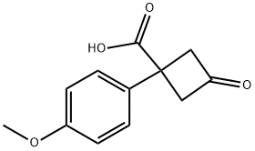 1-(4-Methoxyphenyl)-3-oxocyclobutanecarboxylic Acid Structure