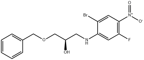 (R)-1-(苄氧基)-3-((2-溴-5-氟-4-硝基苯基)氨基)-2-丙醇C, 1342896-73-4, 结构式