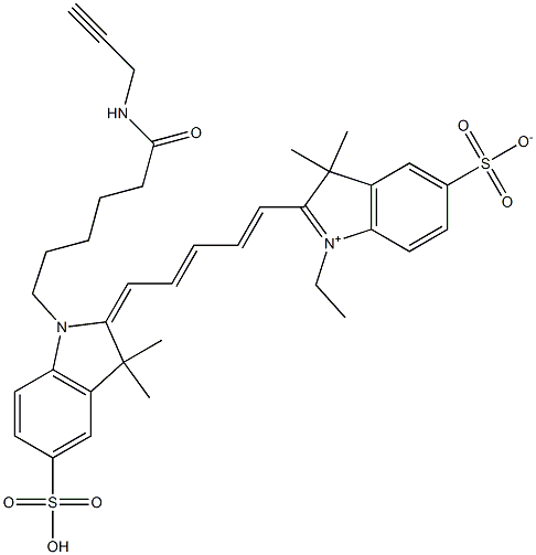 3H-IndoliuM, 2-[5-[1,3-dihydro-3,3-diMethyl-1-[6-oxo-6-(2-propyn-1-ylaMino)hexyl]-5-sulfo-2H-indol-2-ylidene]-1,3-pentadien-1-yl]-1-ethyl-3,3-diMethyl-
5-sulfo-, inner salt Structure