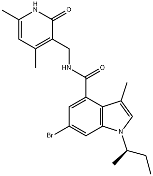 (R)-6-溴-1-(仲丁基)-N - ((4,6-二甲基-2-氧代-1,2-二氢吡啶-3-基)甲基,1346574-55-7,结构式