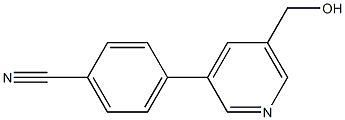 4-(5-(羟甲基)吡啶-3-基)苯甲腈, 1346691-61-9, 结构式