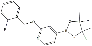 2-(2-fluorobenzyloxy)-4-(4,4,5,5-tetramethyl-1,3,2-dioxaborolan-2-yl)pyridine Struktur