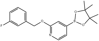 2-(3-fluorobenzyloxy)-4-(4,4,5,5-tetramethyl-1,3,2-dioxaborolan-2-yl)pyridine Struktur