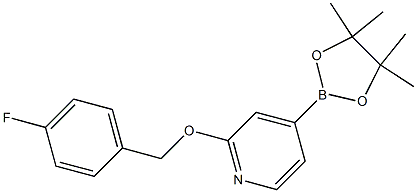 2-(4-fluorobenzyloxy)-4-(4,4,5,5-tetramethyl-1,3,2-dioxaborolan-2-yl)pyridine Struktur
