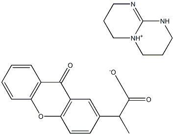 2-(9-Oxoxanthen-2-yl)propionic Acid 1,5,7-Triazabicyclo[4.4.0]dec-5-ene Salt Struktur