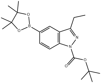 叔丁基 3-乙基-5-(4,4,5,5-四甲基-1,3,2-二氧杂硼烷-2-基)-1H-吲唑-1-羧酸甲酯, 1346808-87-4, 结构式