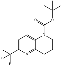 6-(三氟甲基)-3,4-二氢-1,5-萘啶-1(2H)-羧酸叔丁酯, 1346809-60-6, 结构式