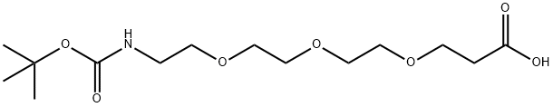 (Boc-アミノ)-PEG3-C2-カルボン酸 化学構造式