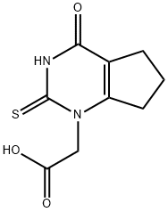 2,3,4,5,6,7-六氢-4-氧-2-硫代-1H-环戊酮嘧啶-1-乙酸, 1349902-20-0, 结构式