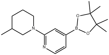 2-(3-甲基哌啶-1-基)-4-(4,4,5,5-四甲基-1,3,2-二噁硼烷-2-基)吡啶, 1350748-07-0, 结构式