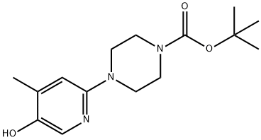 4-(5-羟基-4-甲基吡啶-2-基)哌嗪-1-羧酸叔丁酯 结构式
