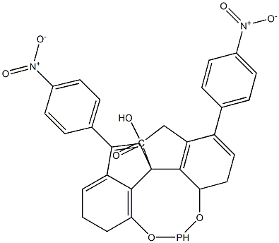(11aR)-10,11,12,13-Tetrahydro-5-hydroxy-3,7-bis(4-nitrophenyl)-diindeno[7,1-de:1',7'-fg][1,3,2]dioxaphosphocin-5-oxide Struktur