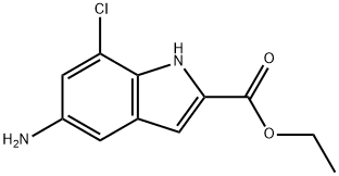 5-氨基-7-氯-1H-吲哚-2-羧酸乙酯,1352895-02-3,结构式