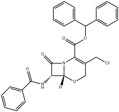 (6R,7S)-7-(BenzoylaMino)-3-(chloroMethyl)-8-oxo-5-oxa-1-azabicyclo[4.2.0]oct-2-ene-2-carboxylic Acid DiphenylMethyl Ester Struktur