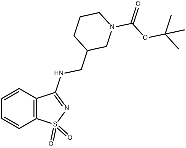 tert-Butyl 3-(((1,1-dioxidobenzo[d]isothiazol-3-yl)aMino)Methyl)piperidine-1-carboxylate|3-((((1,1-二氧化物苯并[D]异噻唑-3(2H)-亚基)氨基)甲基)哌啶-1-羧酸叔丁酯