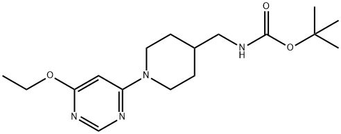 [1-(6-乙氧基-嘧啶-4-基)-哌啶-4-基甲基]-氨基甲酸叔丁酯, 1353966-62-7, 结构式