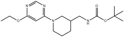 [1-(6-乙氧基-嘧啶-4-基)-哌啶-3-基甲基]-氨基甲酸叔丁酯, 1353977-46-4, 结构式