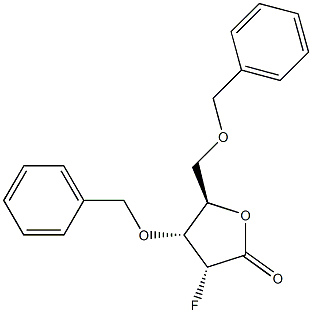 2-脱氧-2-氟-3,5-二-O-(苯基甲基)-D-核糖酸 GAMMA-内酯, 1355049-97-6, 结构式