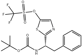 Methanesulfonic acid, 1,1,1-trifluoro-, 2-[(1S)-1-[[(1,1-diMethylethoxy)carbonyl]aMino]-2-phenylethyl]-5-thiazolyl ester Structure