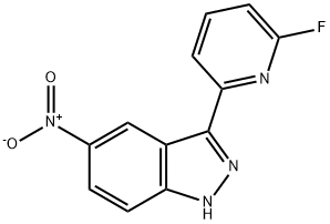 3-(6-fluoropyridin-2-yl)-5-nitro-1H-indazole Struktur