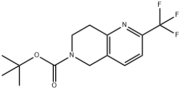tert-butyl 2-(trifluoroMethyl)-7,8-dihydro-1,6-naphthyridine-6(5H)-carboxylate Struktur