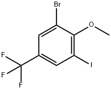 2-溴-6-碘-4-(三氟甲基)苯甲醚 结构式