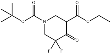 1-tert-butyl 3-ethyl 5,5-difluoro-4-oxopiperidine-1,3-dicarboxylate Structure