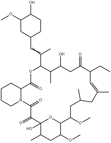 (E)-17-ethyl-1,14-dihydroxy-12[(E)-2-(4-hydroxy-3-Methoxycyclohexyl)-1-Methylvinyl]-23,25-diMethoxy-13,19,21,27-tetraMethyl-11,28-dioxa-4-azatricyclo[22.3.1.0(super4,9)]octacos-18-ene-2,3,10,16-tetrone|他克莫司相关物质A