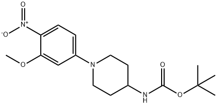[1-(3-Methoxy-4-nitro-phenyl)-piperidin-4-yl]-carbaMic acid tert-butyl ester Structure