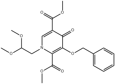 1-(2,2-二甲氧基乙基)-3-(苄氧基)-4-氧代-1,4-二氢吡啶-2,5-二羧酸二甲酯,1357289-08-7,结构式