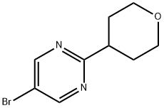 5-溴-2-(氧杂环己烷-4-基)嘧啶, 1357580-19-8, 结构式