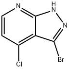 3-ブロモ-4-クロロ-1H-ピラゾロ[3,4-B]ピリジン 化学構造式