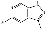 5-ブロモ-3-ヨード-1H-ピラゾロ[3,4-C]ピリジン 化学構造式