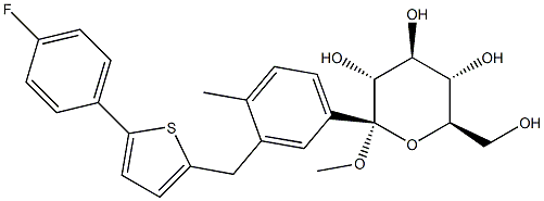 1358581-37-9 (2S,3R,4S,5S,6R)-2-(3-((5-(4-氟苯基)-2-噻吩)甲基)-4-甲苯基)-6-(羟甲基)-2-甲氧基-2H-3,4,5-三羟基四氢吡喃