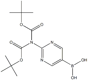 2-(5-Borono-2-pyrimidinyl)imidodicarbonic acid 1,3-bis(tert-butyl) ester Structure