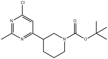 tert-butyl 3-(6-chloro-2-MethylpyriMidin-4-yl)piperidine-1-carboxylate, 1361116-19-9, 结构式