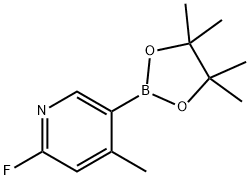 2-氟-4-甲基-5-(4,4,5,5-四甲基-1,3,2-二氧杂环戊硼烷-2-基)吡啶, 1363192-17-9, 结构式