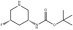 tert-butyl(3R,5S)-5-fluoropiperidin-3-ylcarbamate Structure