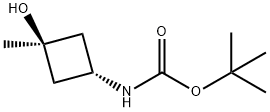 3-ヒドロキシ-3-メチルシクロブチルカルバミン酸CIS-TERT-ブチル 化学構造式