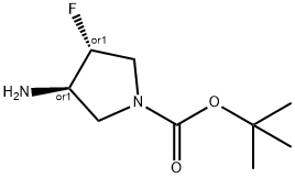 REL-(3R,4R)-3-氨基-4-氟吡咯烷-1-羧酸叔丁酯, 1363382-79-9, 结构式